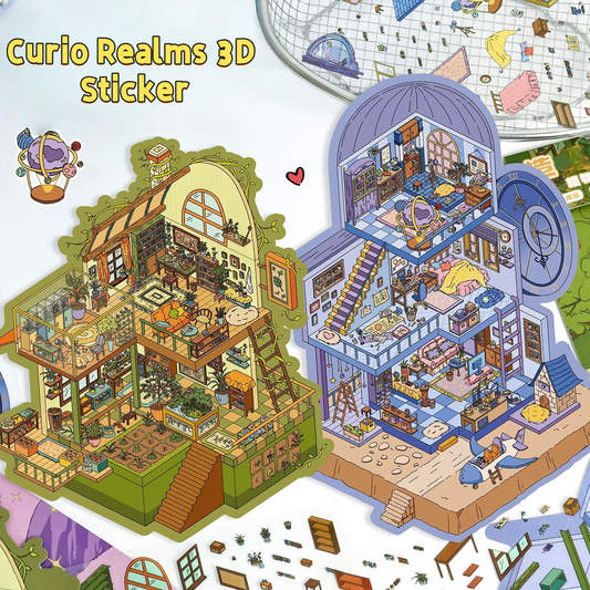 Curio Realms 3D Sticker | 2 Cute Miniature Scenes
