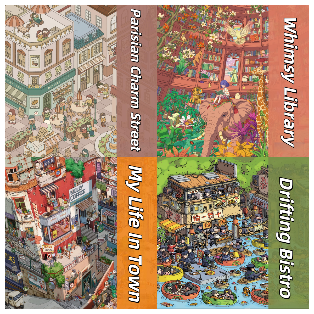 Sky Island 3D Sticker | 4 Cute Miniature Scenes