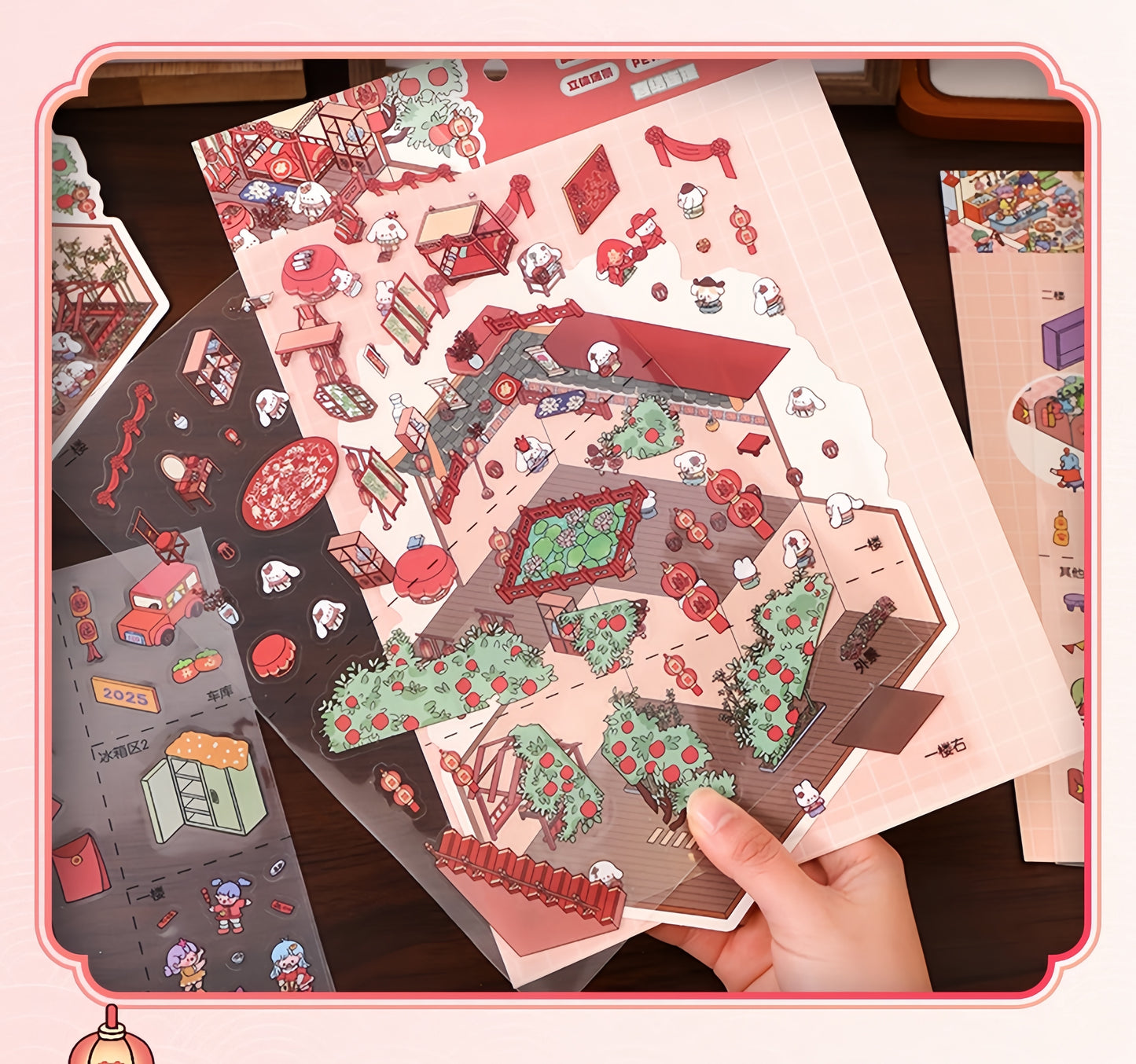 Fortune from Above 3D Sticker | 2 Cute Miniature Scenes