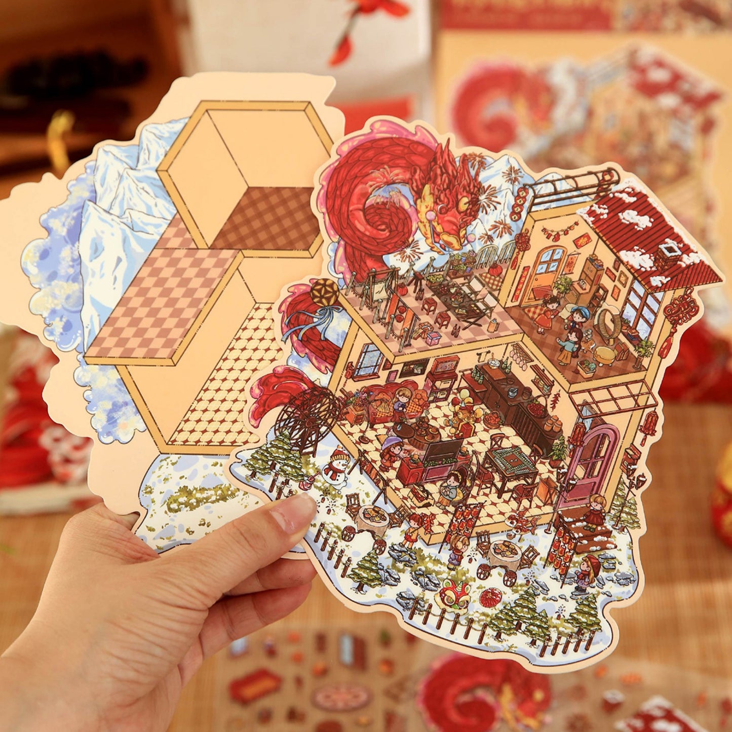 Timeless Moment 3D Sticker | 2 Cute Miniature Scenes