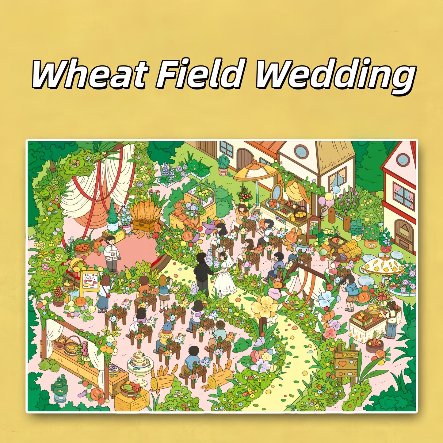 Grand Wedding 3D Sticker | 4 Cute Miniature Scenes