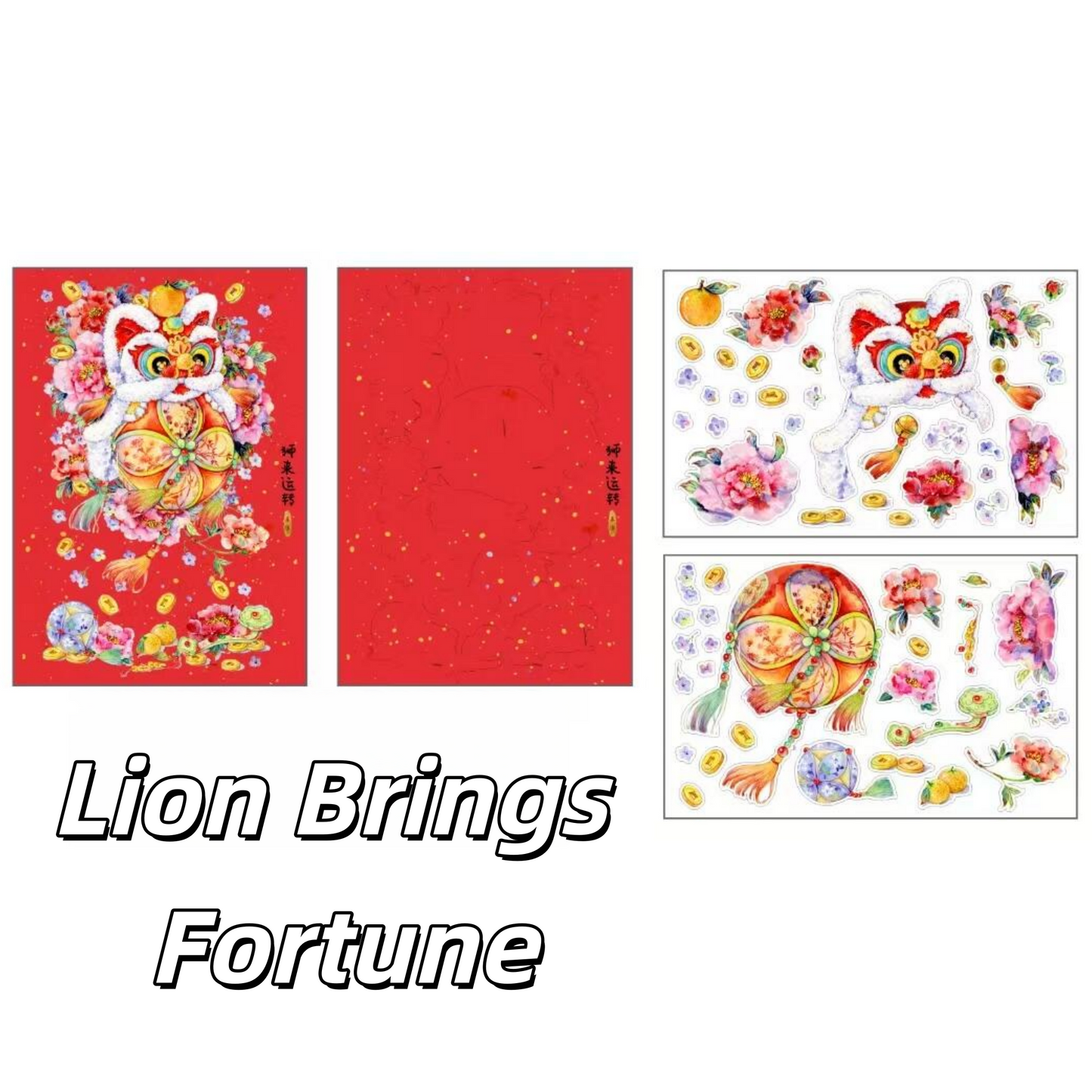 The Auspicious Duo 3D Sticker | 2 Cute Miniature Scenes