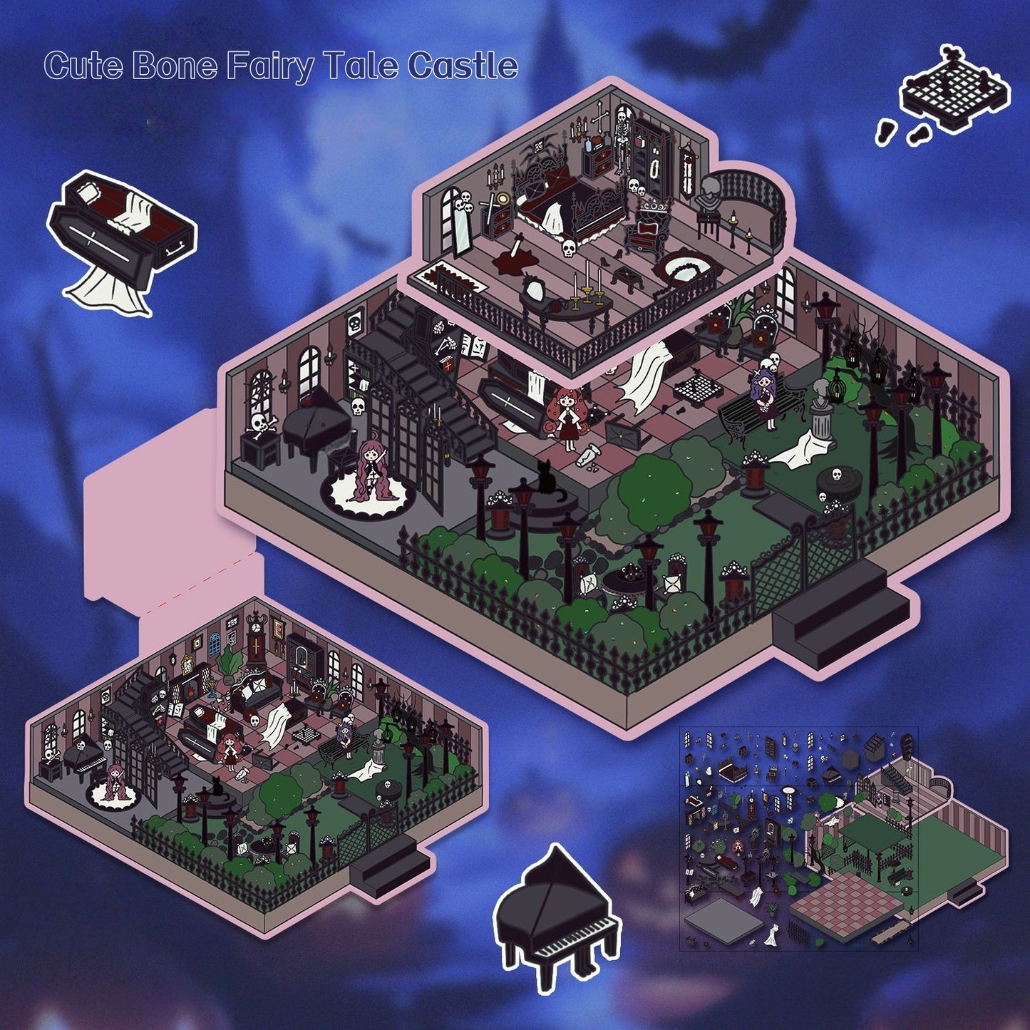 Spooky Fairy Tale 3D Sticker | 2 Cute Miniature Scenes