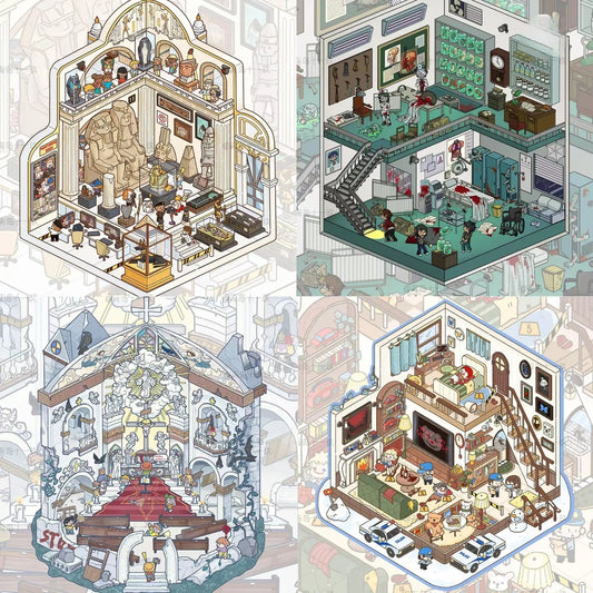 Micro Horror 3D Sticker | 4 Cute Miniature Scenes