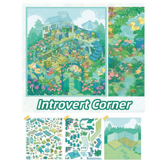 The Introvert's Haven 3D Sticker | 2 Cute Miniature Scenes