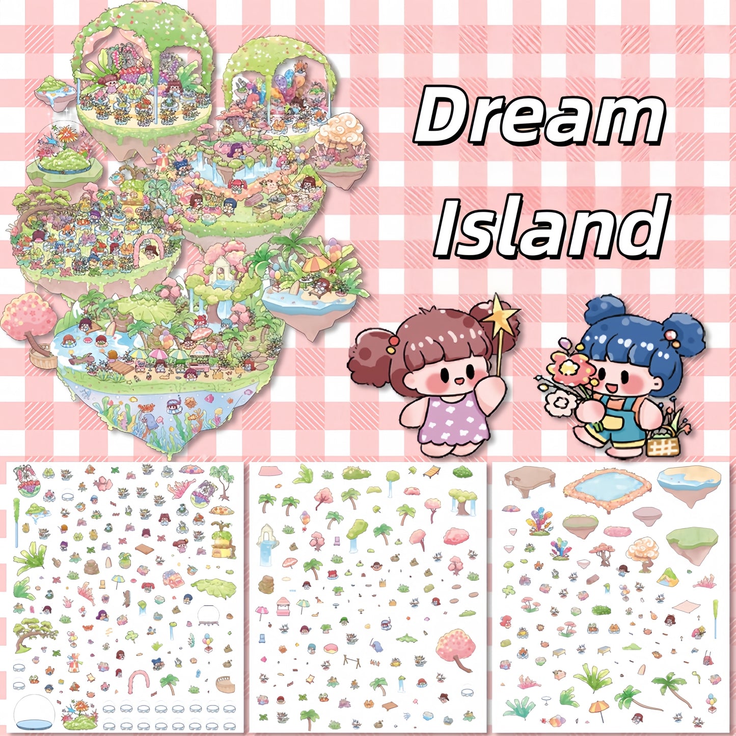 Mystic Dwellings 3D Sticker | 4 Cute Miniature Scenes