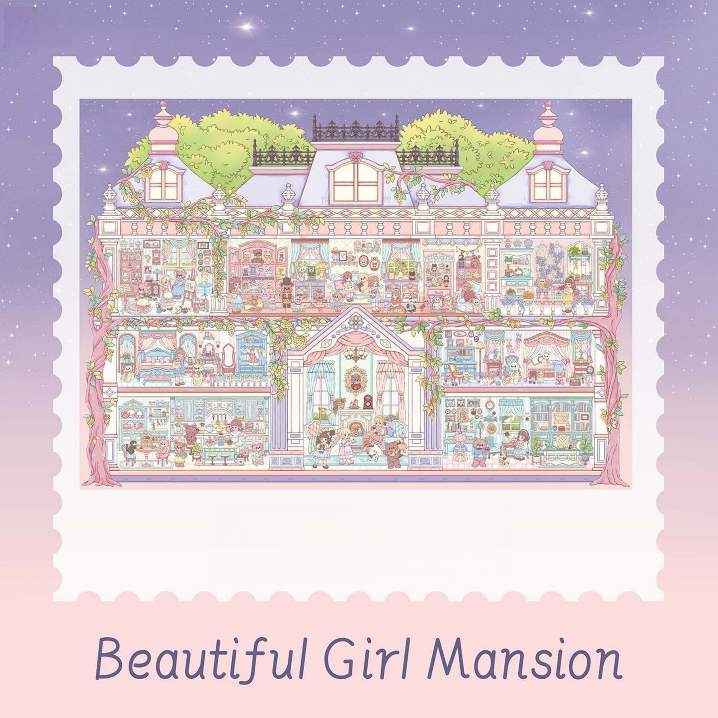 Beautiful Girl Mansion 3D Sticker