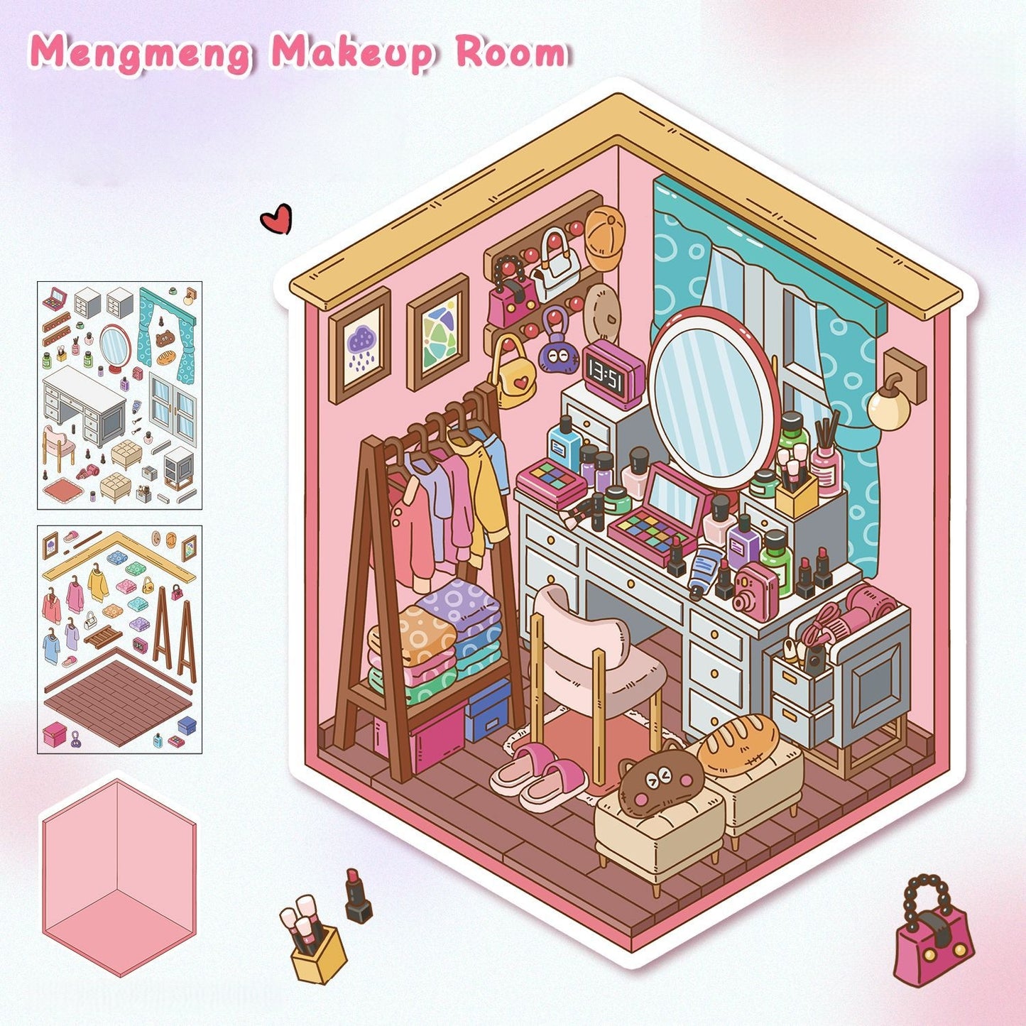 Dreamy Corners 3D Sticker | 4 Cute Miniature Scenes