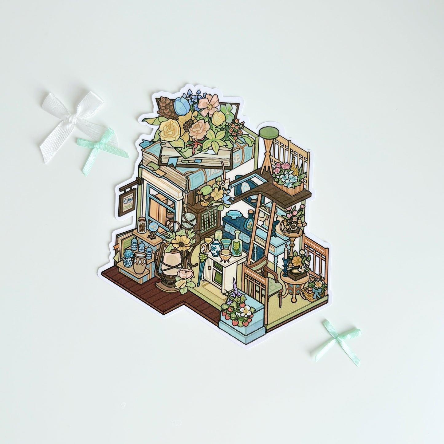 Poetic House 3D Sticker | 4 Cute Miniature Scenes