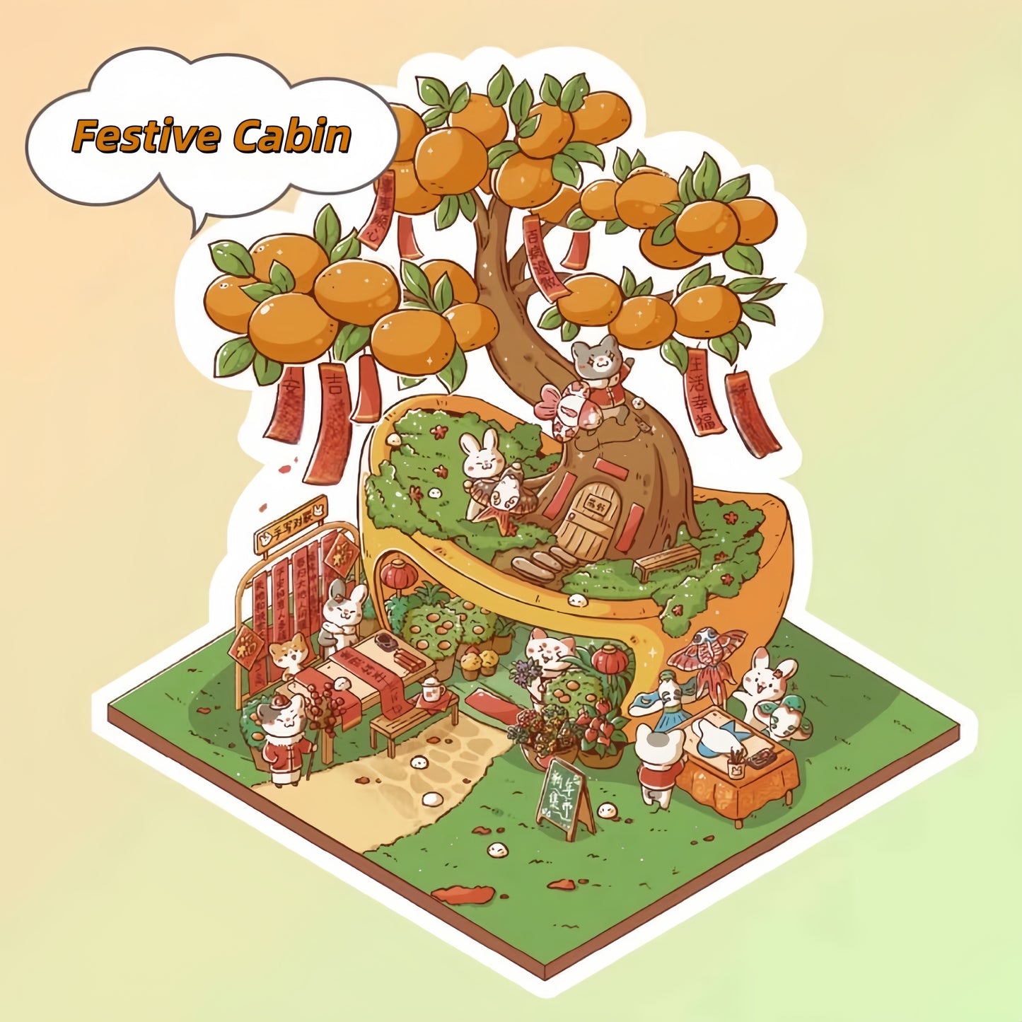 Time Workshop 3D Sticker | 5 Cute Miniature Scenes