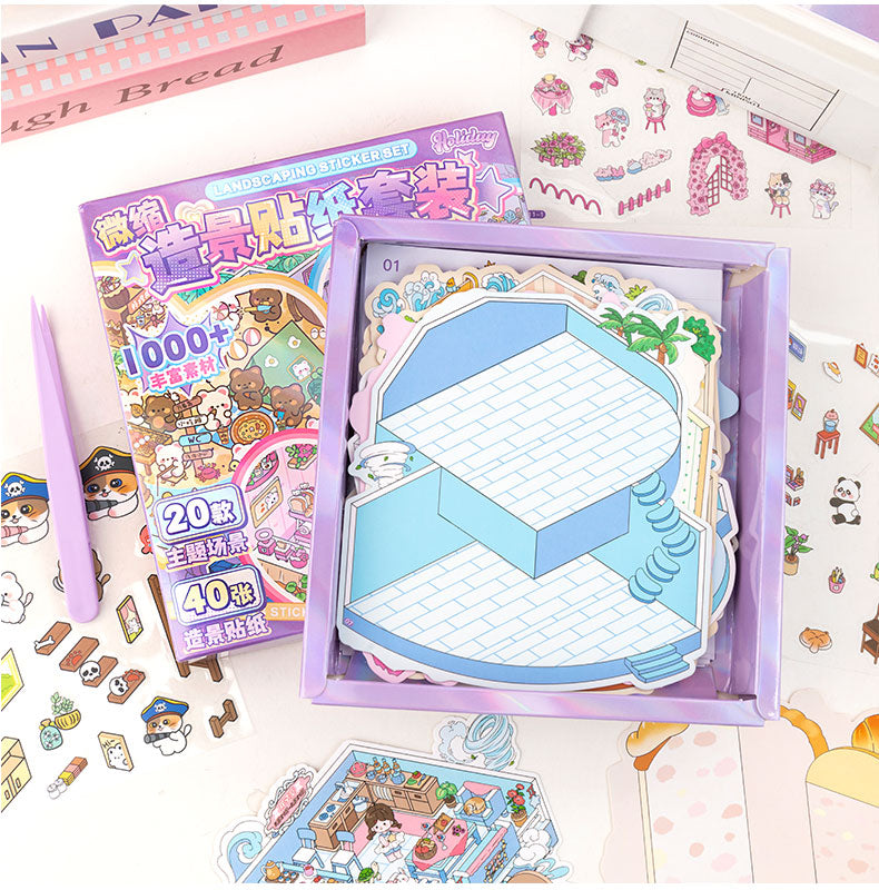 Animal Cottage 3D Sticker Book