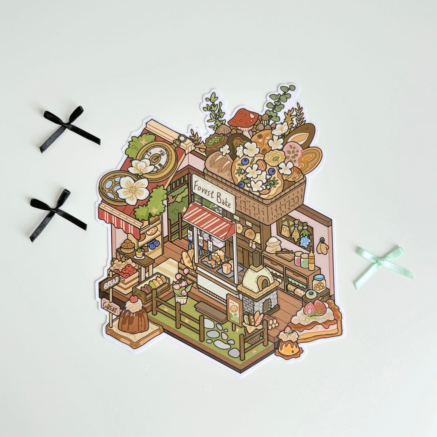 Poetic House 3D Sticker | 4 Cute Miniature Scenes