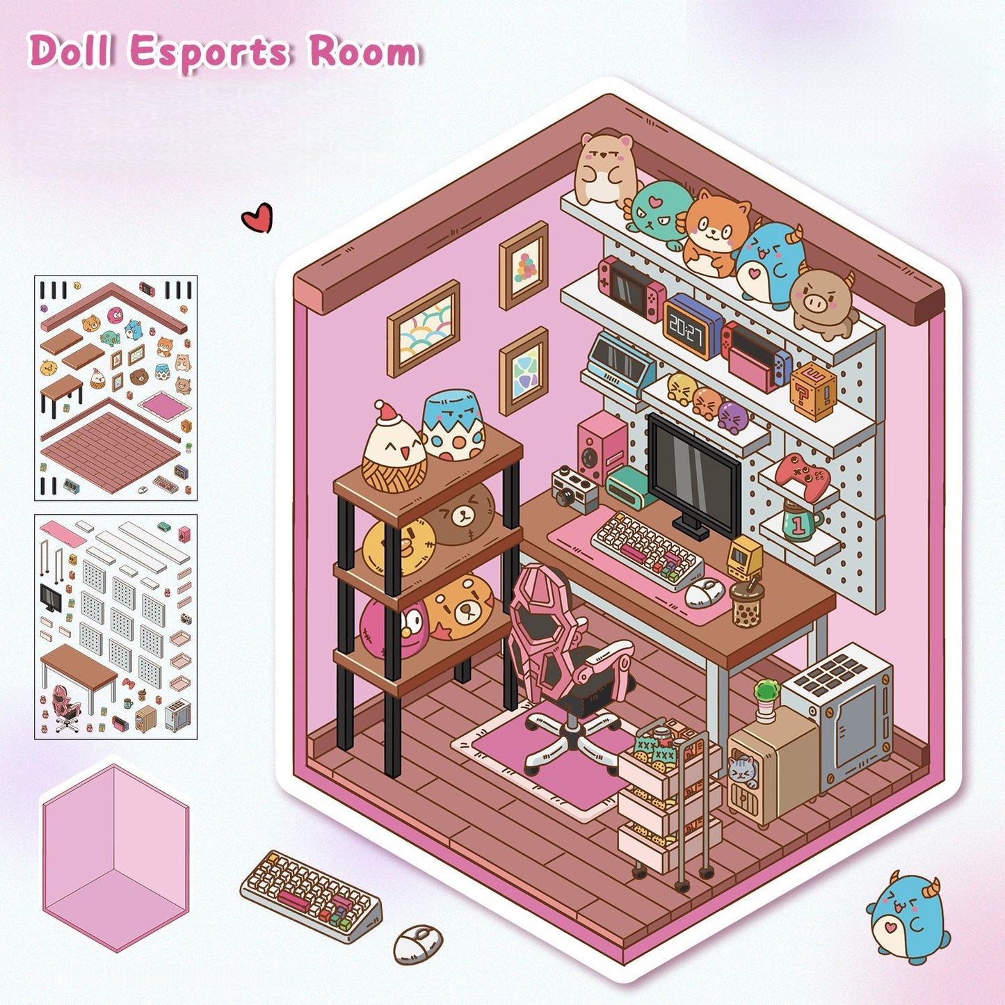 Dreamy Corners 3D Sticker | 4 Cute Miniature Scenes