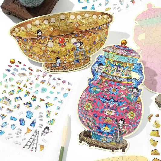 Antique Restoration 3D Sticker | 4 Cute Miniature Scenes