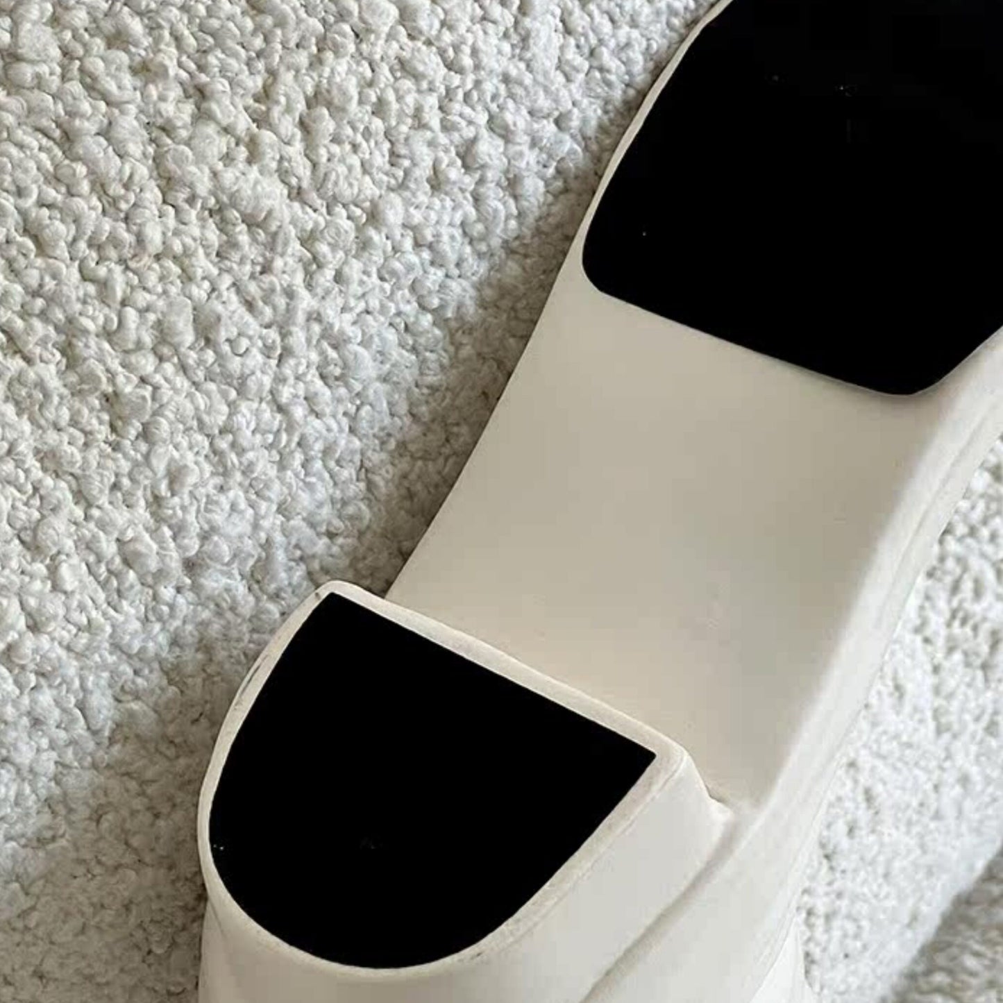 White Boot-Shaped Ceramic Vase