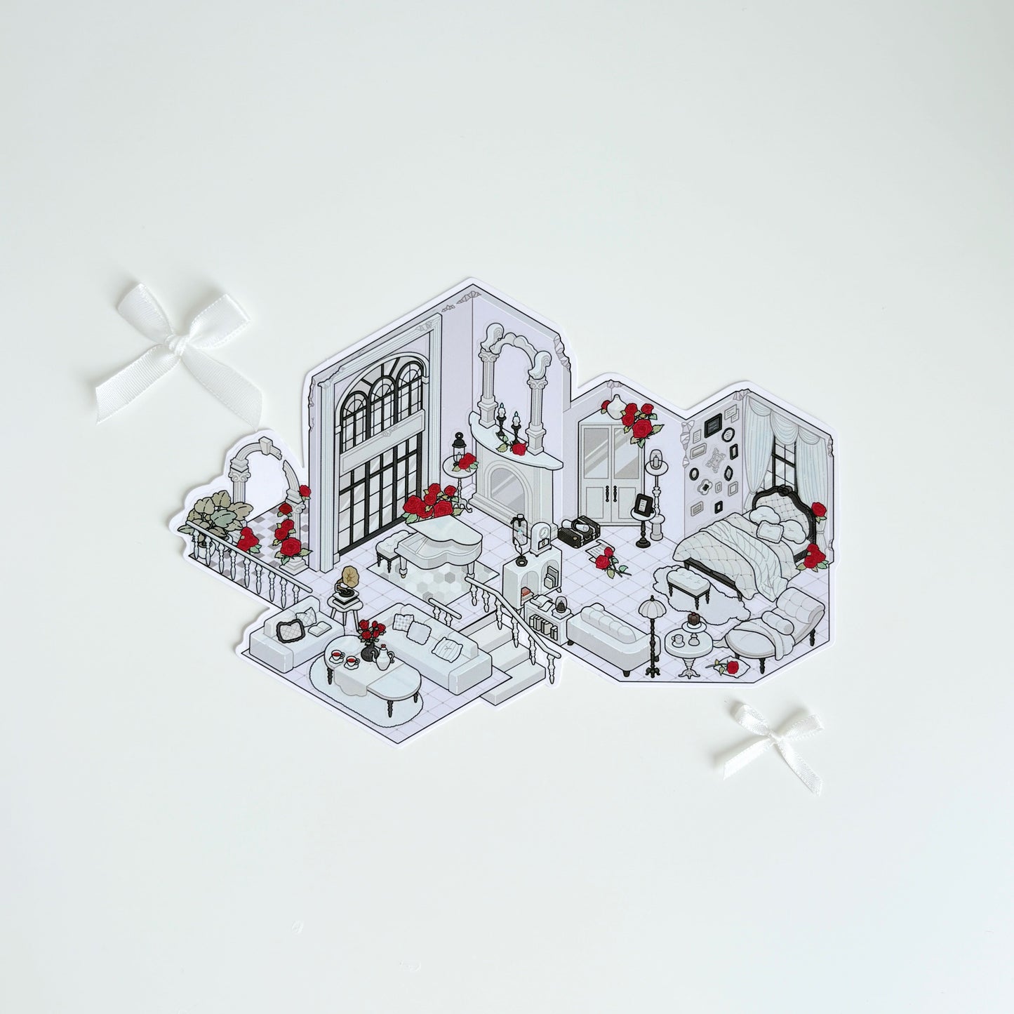 Poetic House 3D Sticker | 4 Cute Miniature Scenes