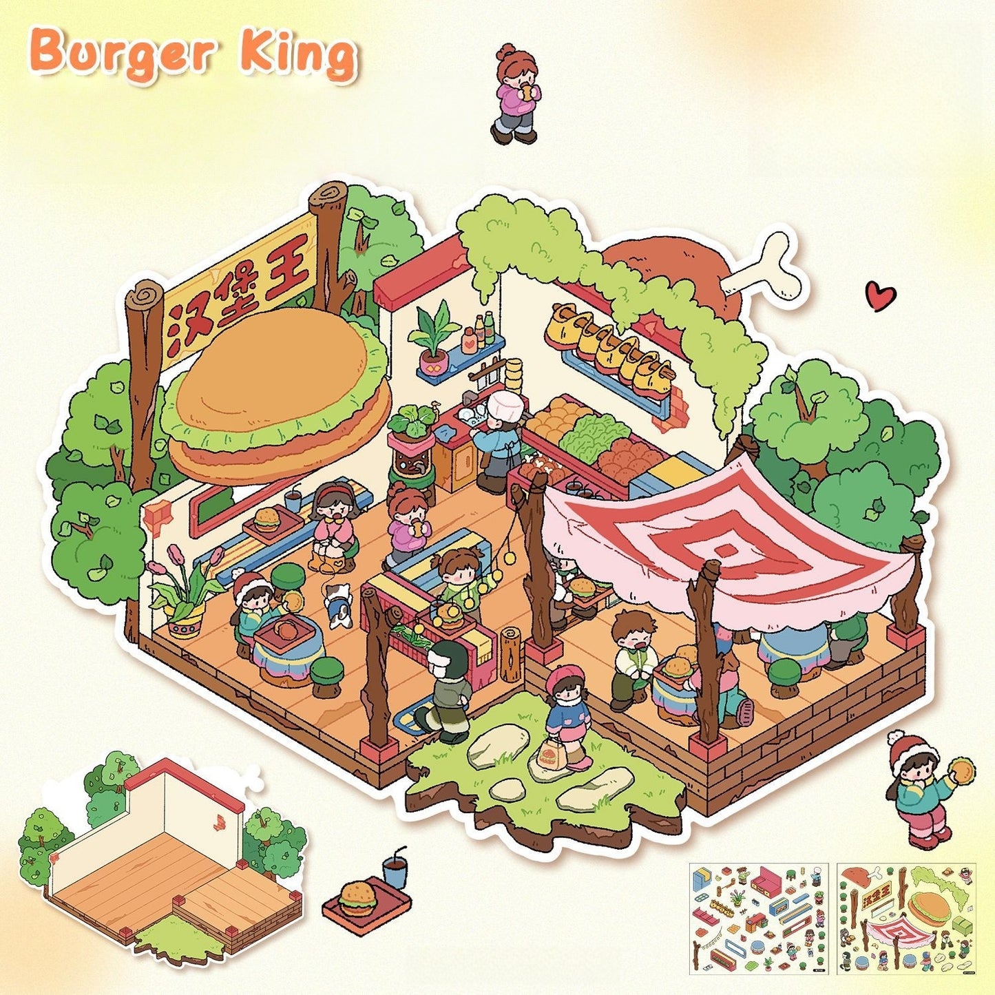 Fairytale Bazaar 3D Sticker | 2 Cute Miniature Scenes