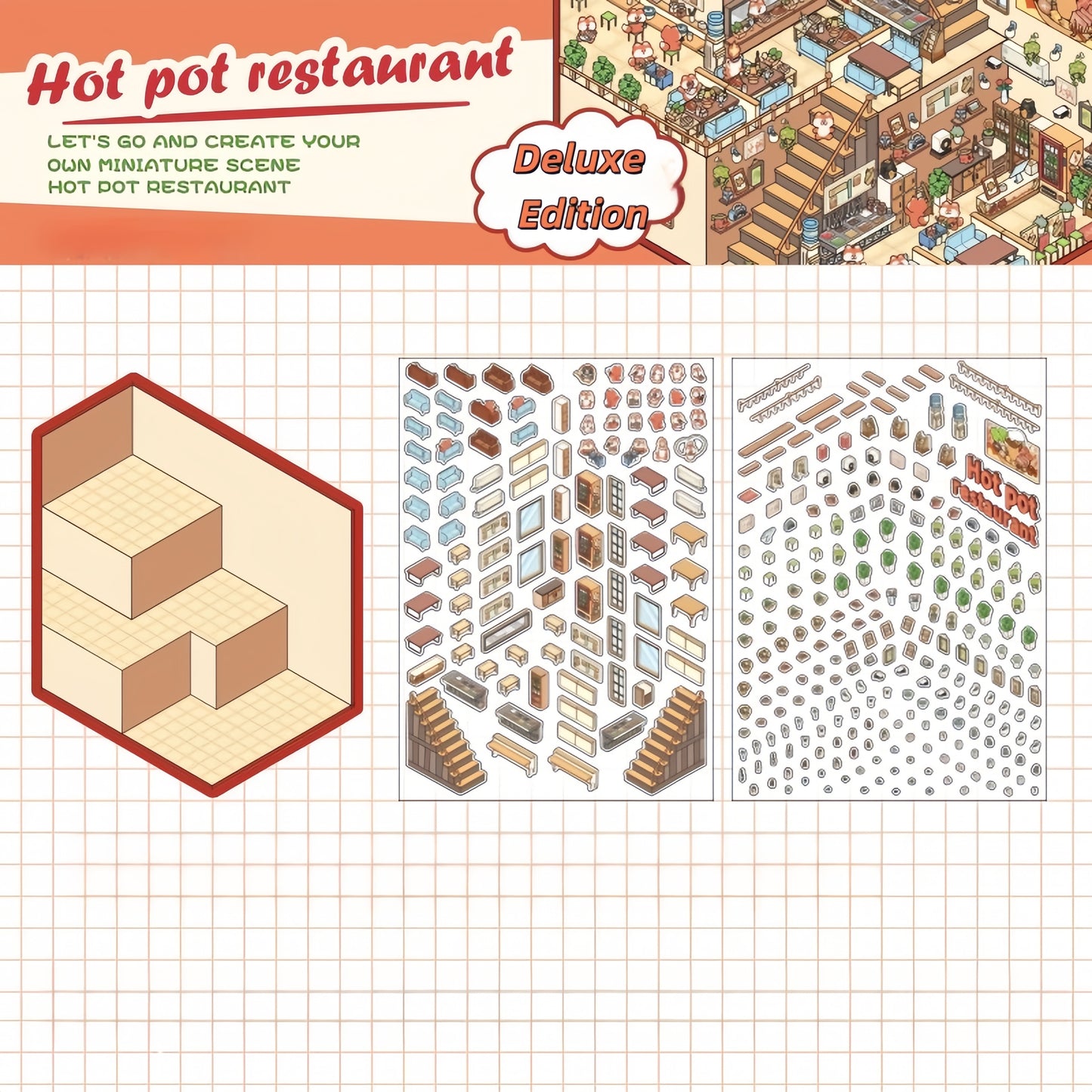 Fantasy World 3D Sticker – 2 Cute Miniature Scenes