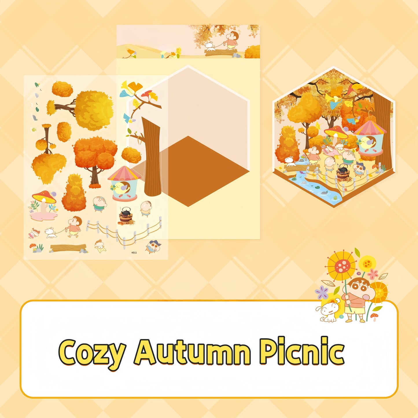 Shin-chan’s Colorful Days 3D Sticker | 8 Cute Miniature Scenes