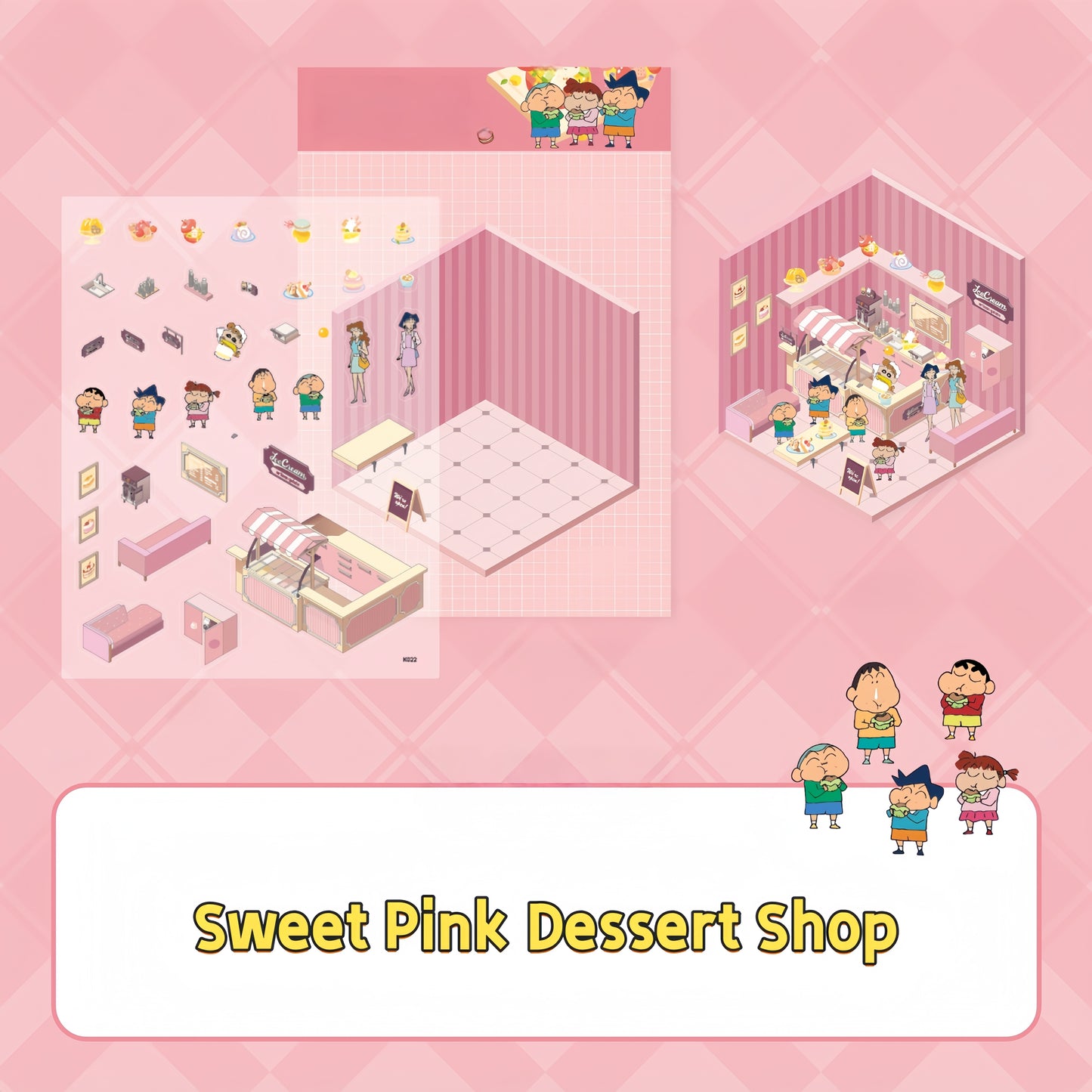 Shin-chan’s Colorful Days 3D Sticker | 8 Cute Miniature Scenes