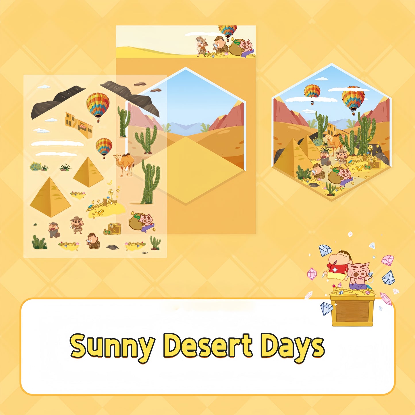 Shin-chan’s Colorful Days 3D Sticker | 8 Cute Miniature Scenes