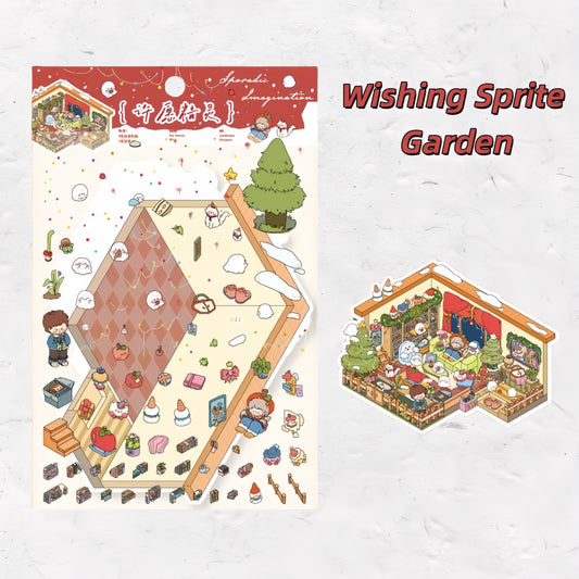 Eternal Dreamscape 3D Sticker | 4 Cute Miniature Scenes