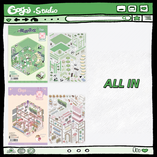 Gogoj Studio 3D Sticker | 2 Cute Miniature Scenes