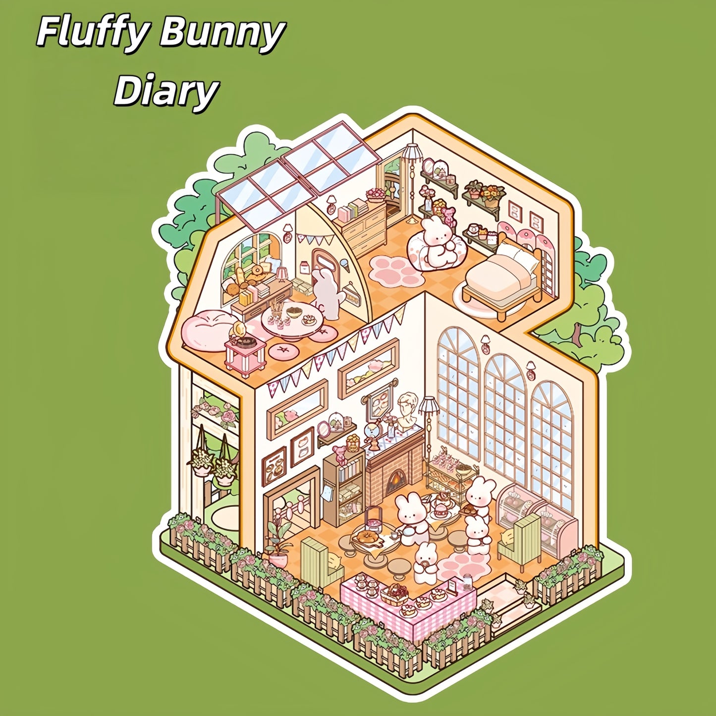 Little Wonder Rooms 3D Sticker | 4 Cute Miniature Scenes