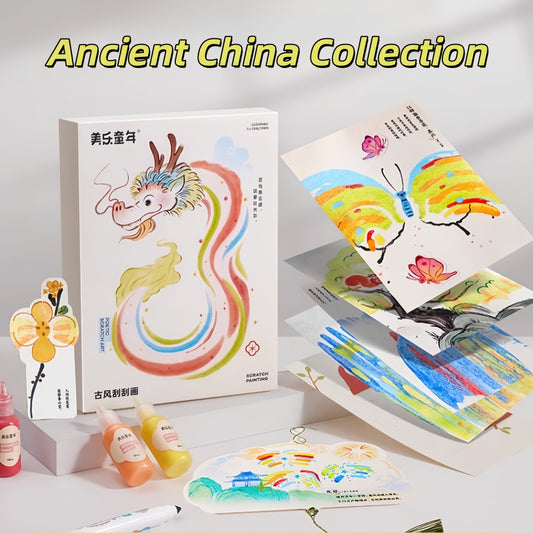 Ancient China Rainbow Scratch Art - 19 Themes Included