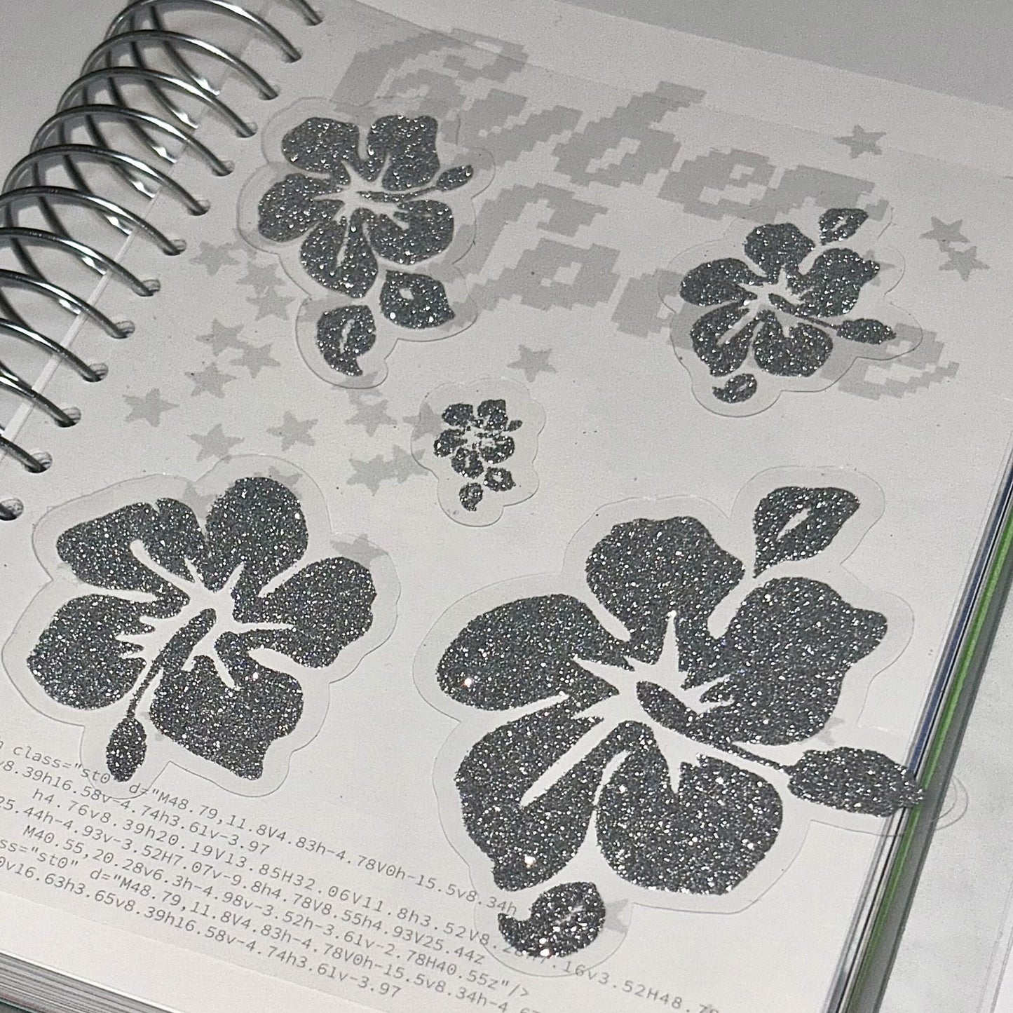 Hibiscus Glitter Temporary Tattoo