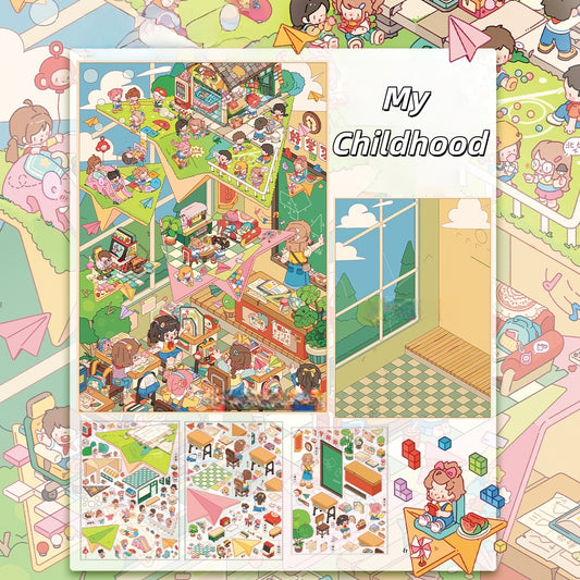The Tapestry of Life 3D Sticker | 5 Cute Miniature Scenes