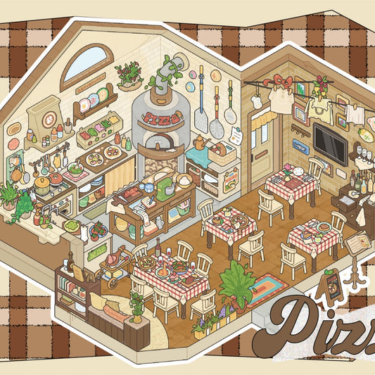 Italy Travel Diary 3D Sticker | 4 Cute Miniature Scenes
