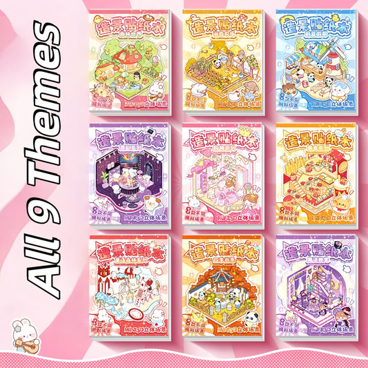 Mini Scenes 3D Sticker Book