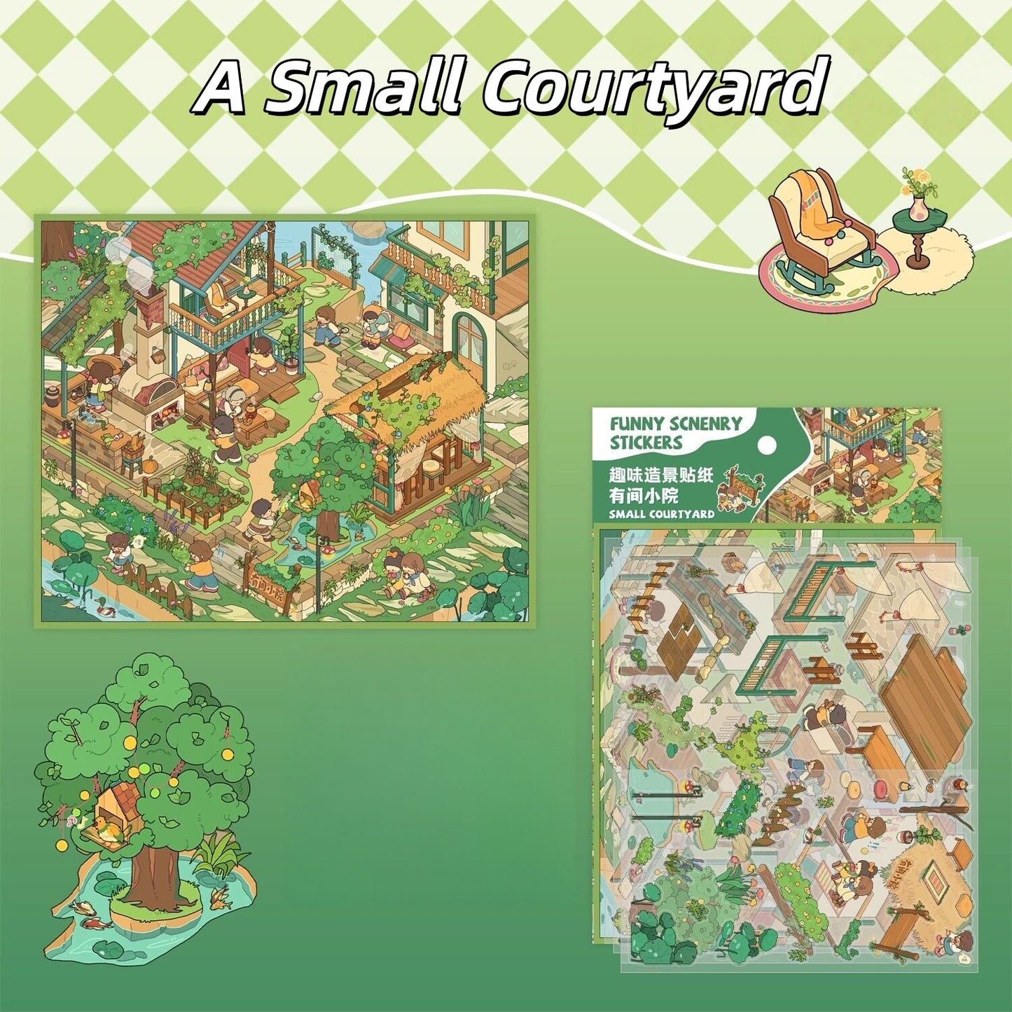 City Wander 3D Sticker | 6 Cute Miniature Scenes