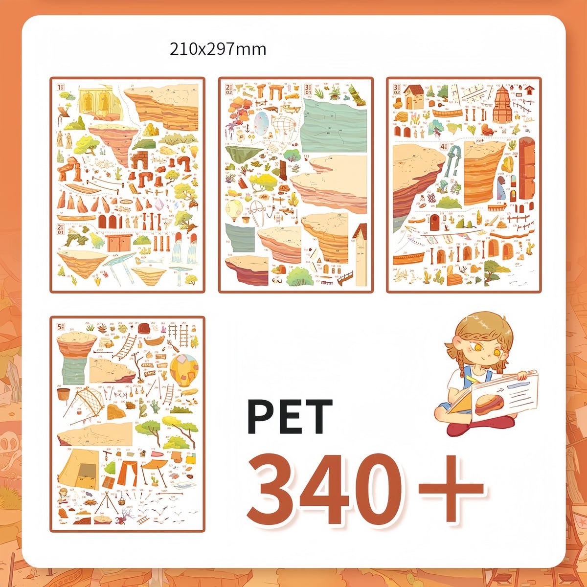 Dreams and Discoveries 3D Sticker | 3 Cute Miniature Scenes