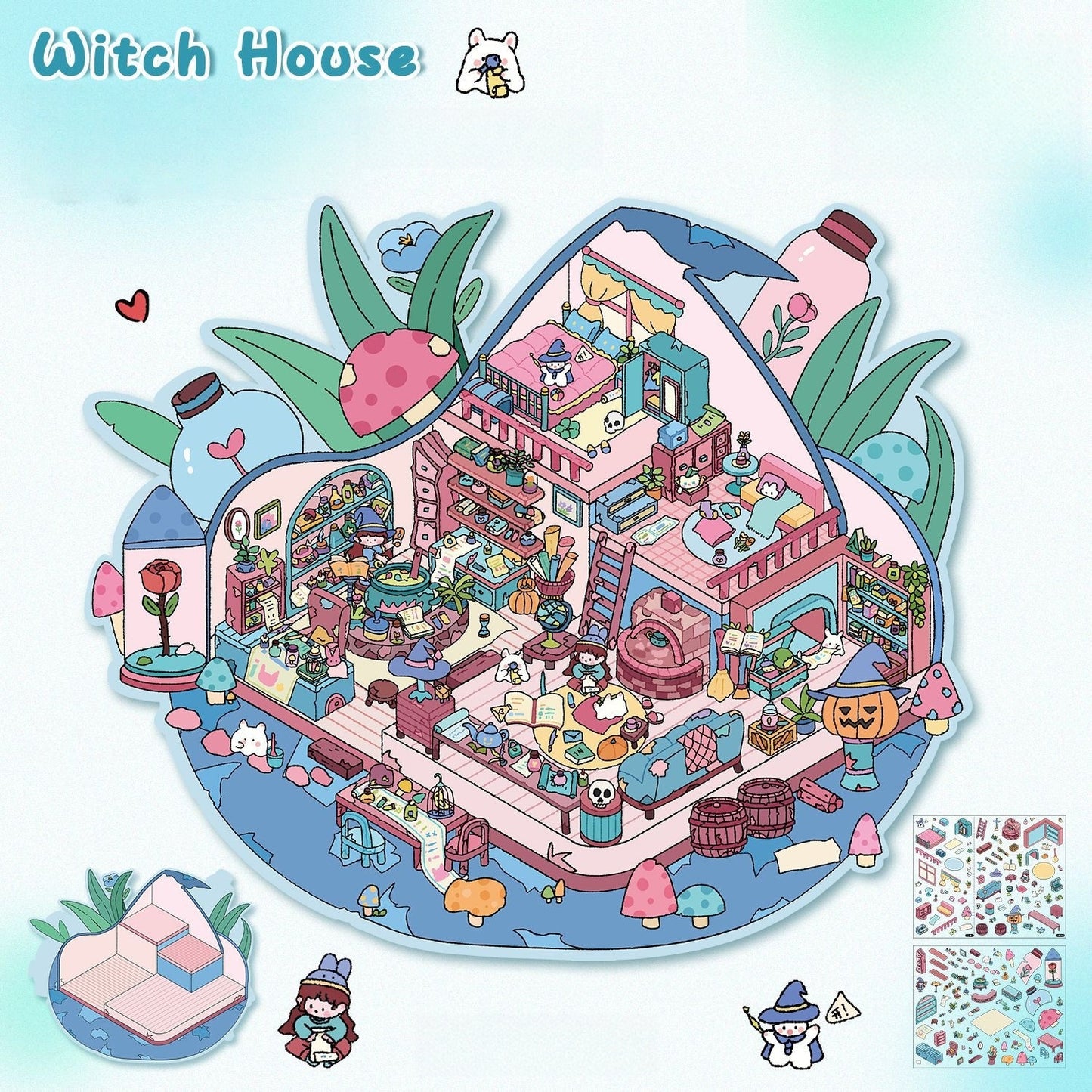 Fairytale Bazaar 3D Sticker | 2 Cute Miniature Scenes