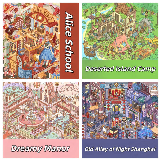 Tiny Dreamscape 3D Sticker | 4 Cute Miniature Scenes