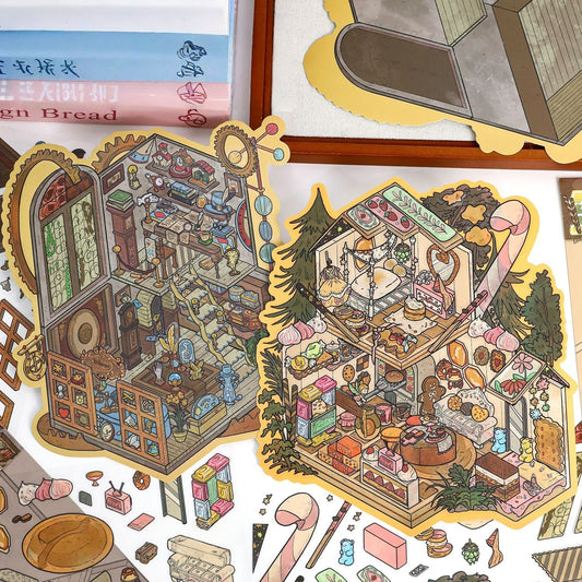 Mystic Hidden Chamber  3D Sticker | 2 Cute Miniature Scenes