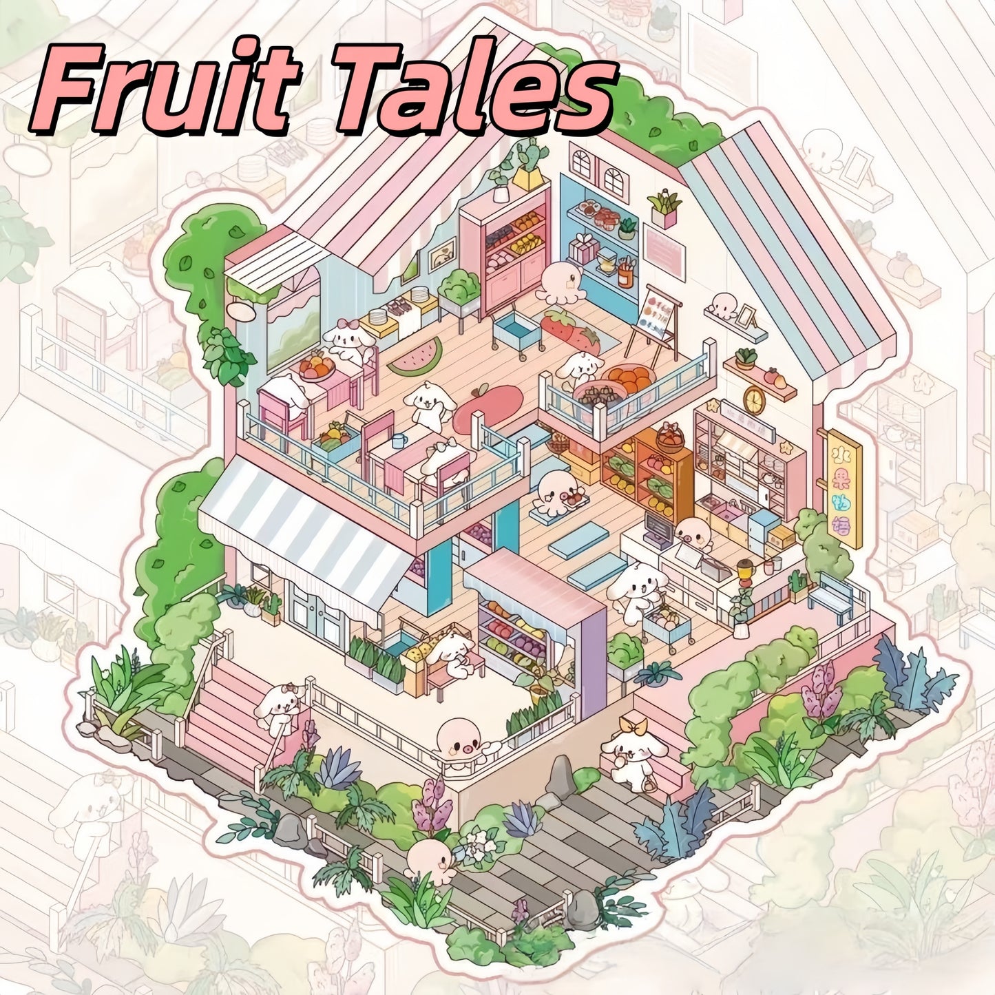 Little Shops 3D Sticker | 2 Cute Miniature Scenes