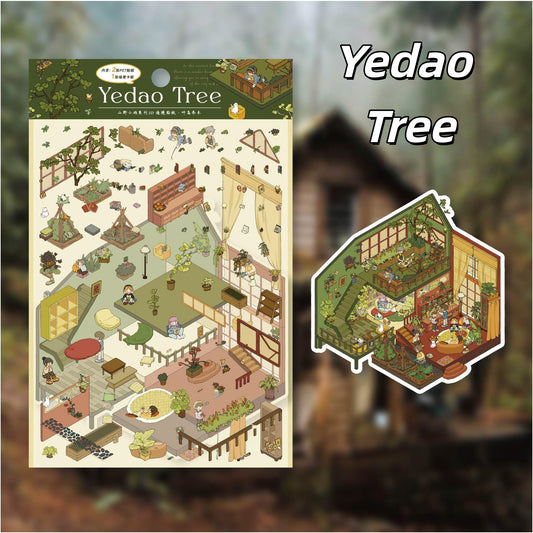 Cottages in the Forest 3D Sticker | 4 Cute Miniature Scenes