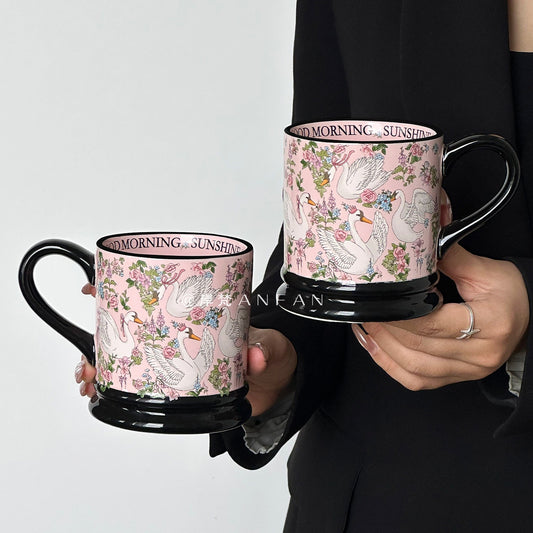 Pink Swan Ceramic Mug