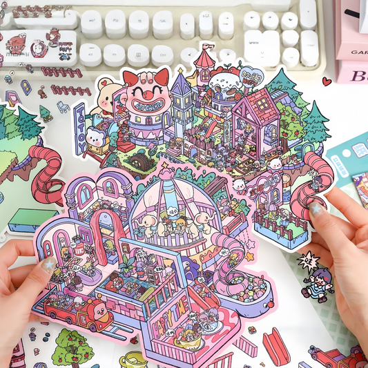 Childhood Wonderland 3D Sticker | 2 Cute Miniature Scenes