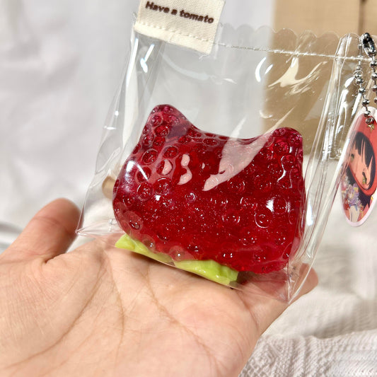 Crystal Cat-Head Strawberry Squishy