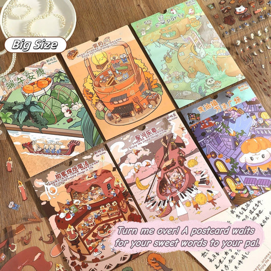 Whimsical Adventure 3D Sticker | 6 Cute Miniature Scenes