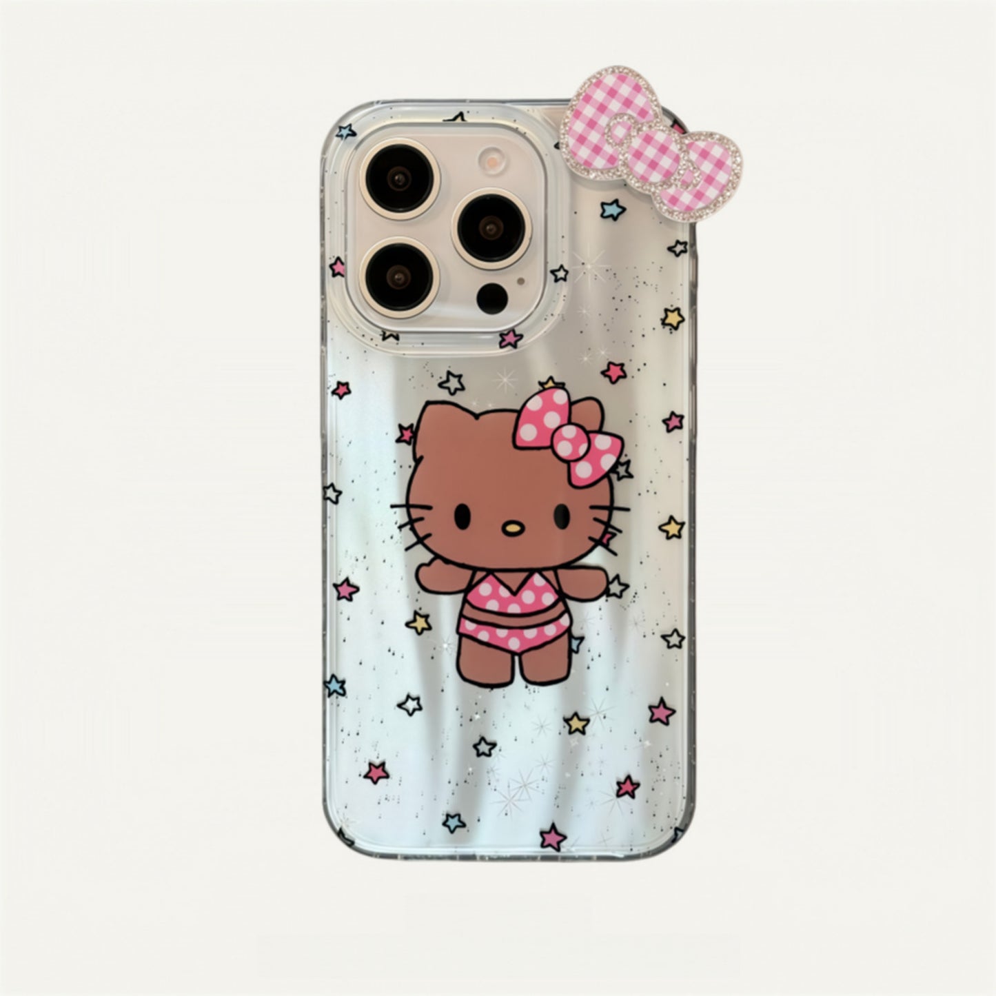 Glitter Black Cat with Bow Acrylic Phone Case