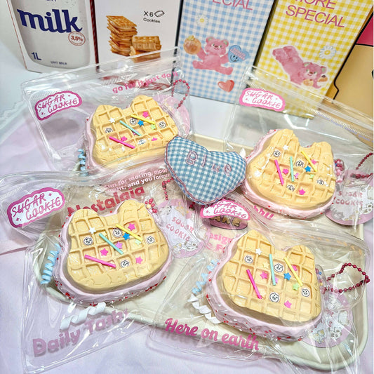 Strawberry Bunny-Shaped Waffles Squishy
