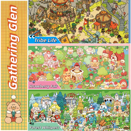Gathering Glen 3D Sticker | 3 Cute Miniature Scenes
