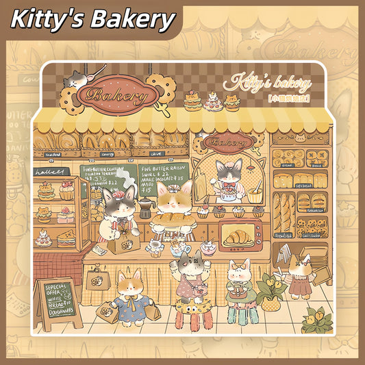 Cat's Shop 3D Sticker | 4 Cute Miniature Scenes