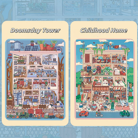 Towers of Time 3D Stickers | 2 Cute Miniature Scenes