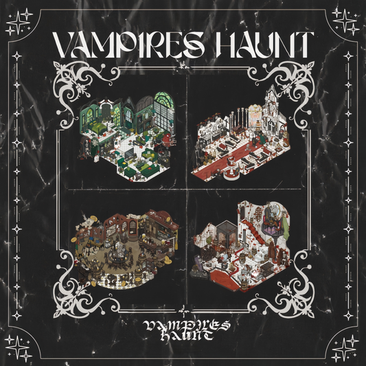 Vampire's Haunt 3D Sticker | 4 Cute Miniature Scenes